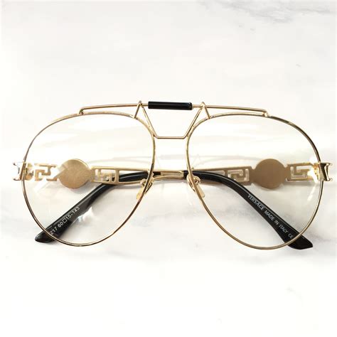 gold frame glasses versace|clear and gold versace glasses.